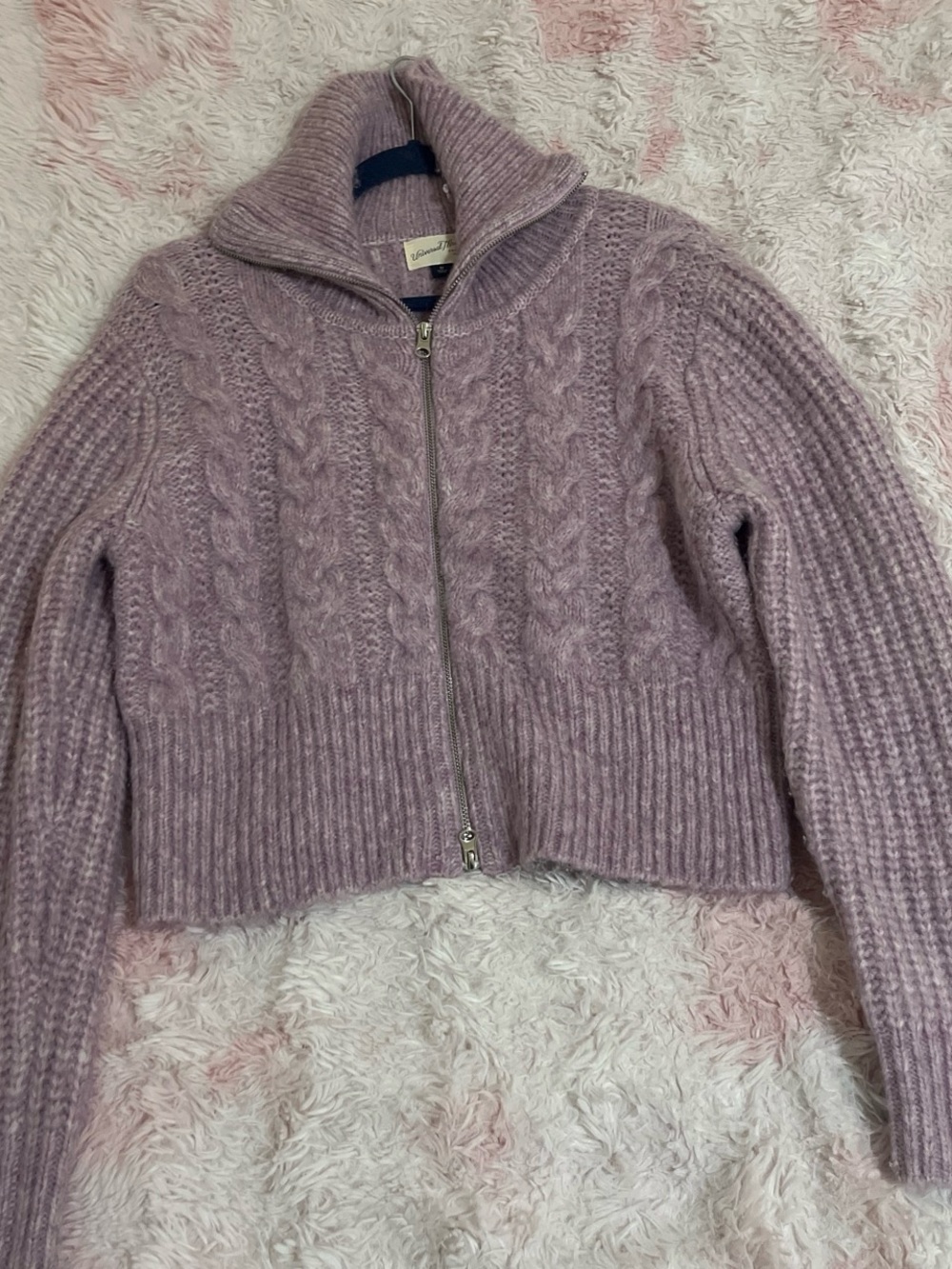 Universal Thread Lilac Cable Zip Cardigan